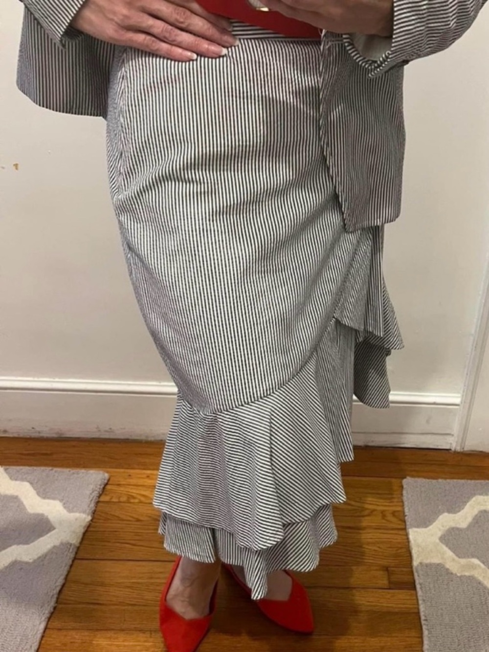 Banana Republic seersucker skirt sz 8